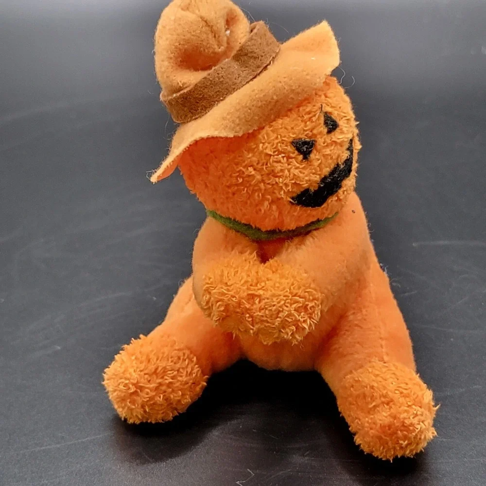 Vintage Russ Halloween Decoration Pumpkin Head Figurine Pencil Cling